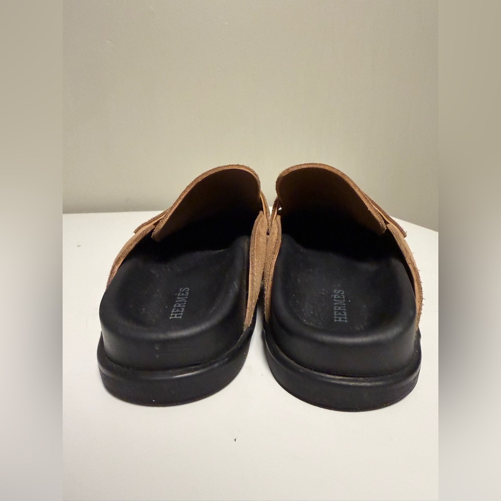Hermes Womens Suede Mule Loafers Beige EU 39/ US 8-8.5 - Picture 4 of 13